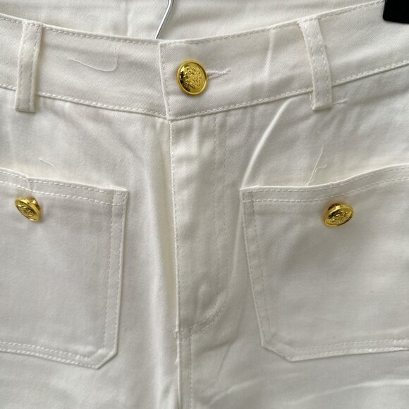 Sailor Mid-Rise Relaxed Demi-Boot Jean in White XS - Picture 8 of 16